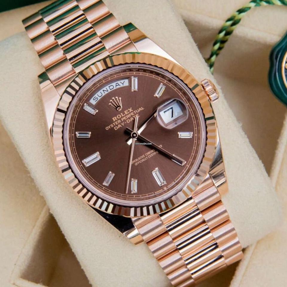 Rolex Day Date 40 NEW 2024 Day Date 40 CHOCOLATE BAGUETTE