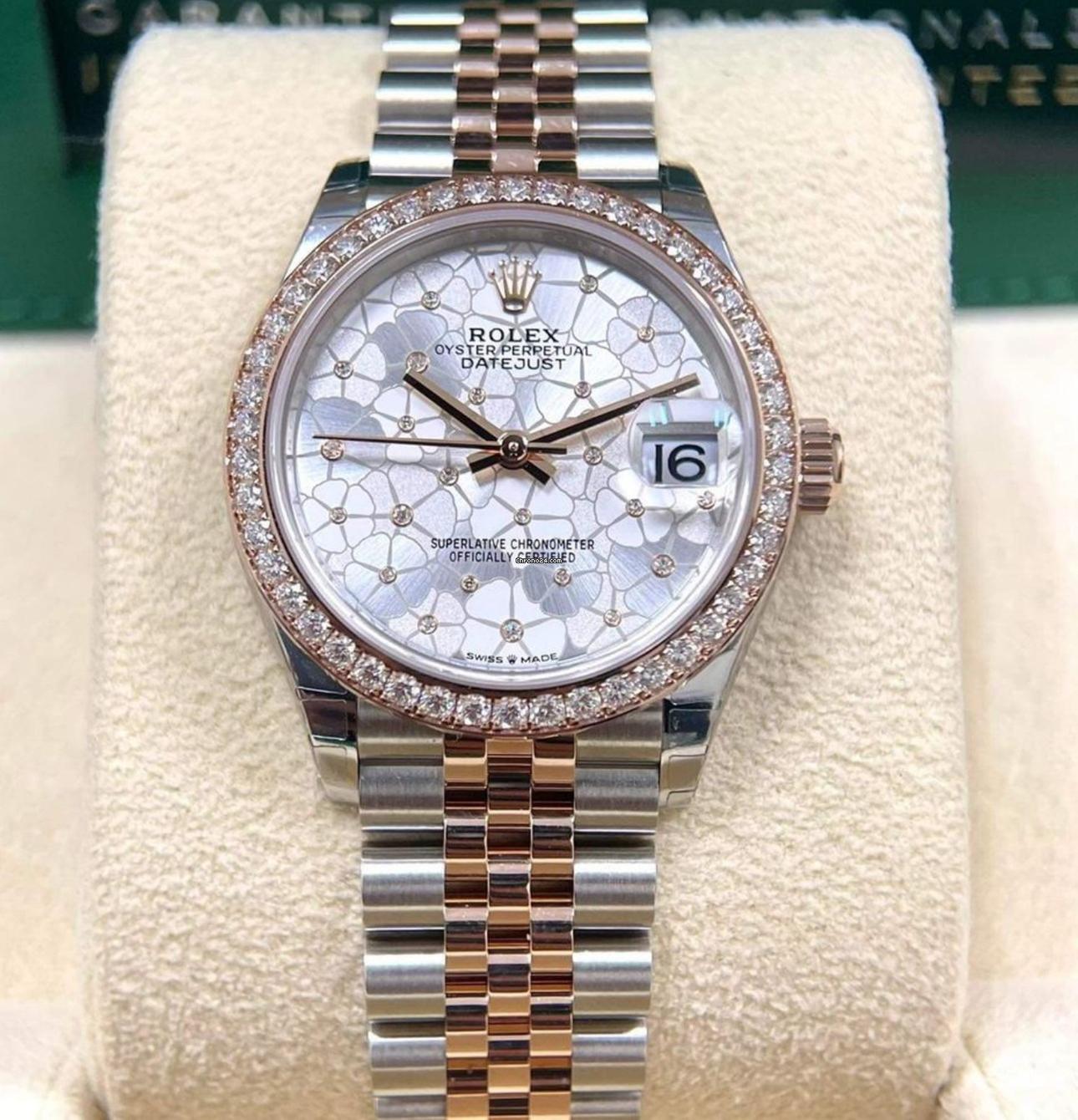 Rolex Datejust 31 NEW 2023 Datejust 31 FLORAL DIAMOND DIAL FACTORY DIAMOND BEZEL 278381RBR