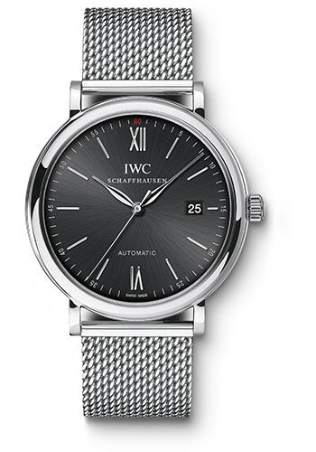 IWC Portofino Automatic Watch 40 mm Stainless Steel Case Black Dia