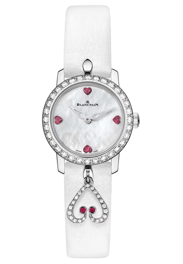 Blancpain Ladybird Ultraplate Hearts White Gold Diamond Ostrich Ladies Watch - 0063 1997 58A