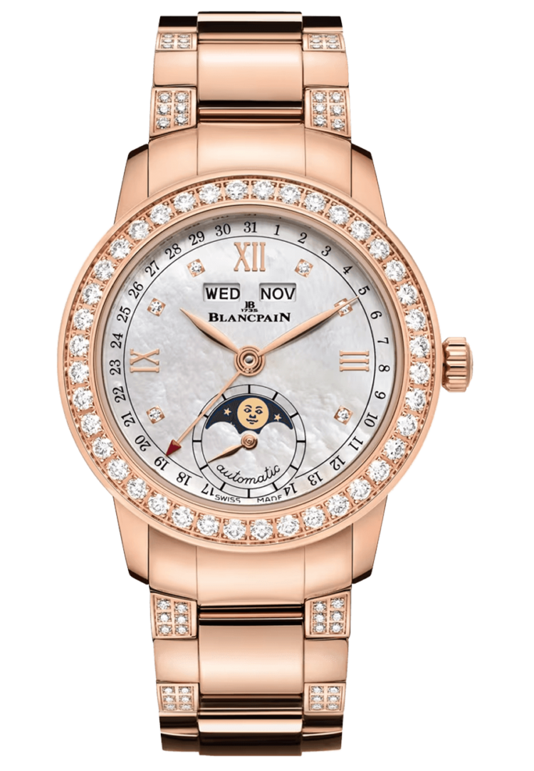 Blancpain Ladybird Quantieme Complet Red Gold Diamond Ladies Watch - 2360 2991A 89A
