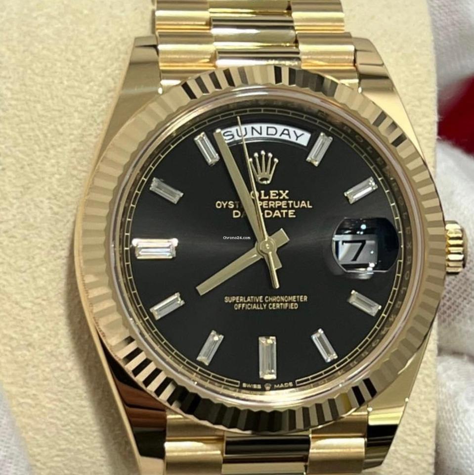 Rolex Day-Date 40 NEW 2024 Day-Date 40 BLACK BAGUETTE DIAL 228238A
