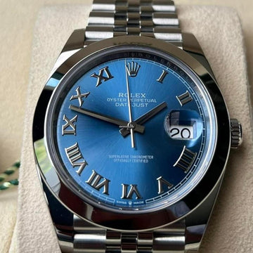 Rolex Datejust 41 NEW 2024 Datejust 41 BLUE ROMAN JUBILEE 126300