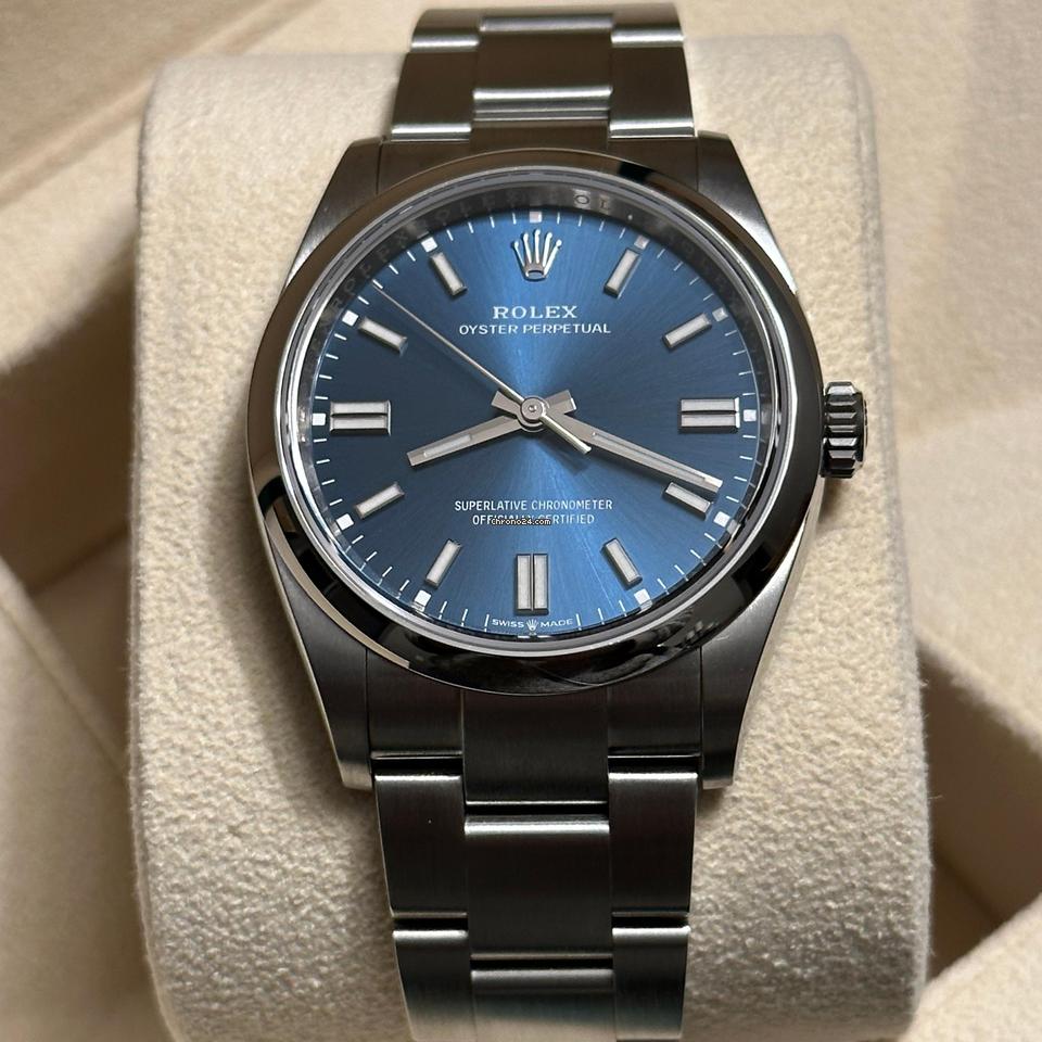 Oyster perpetual 36 blue best sale