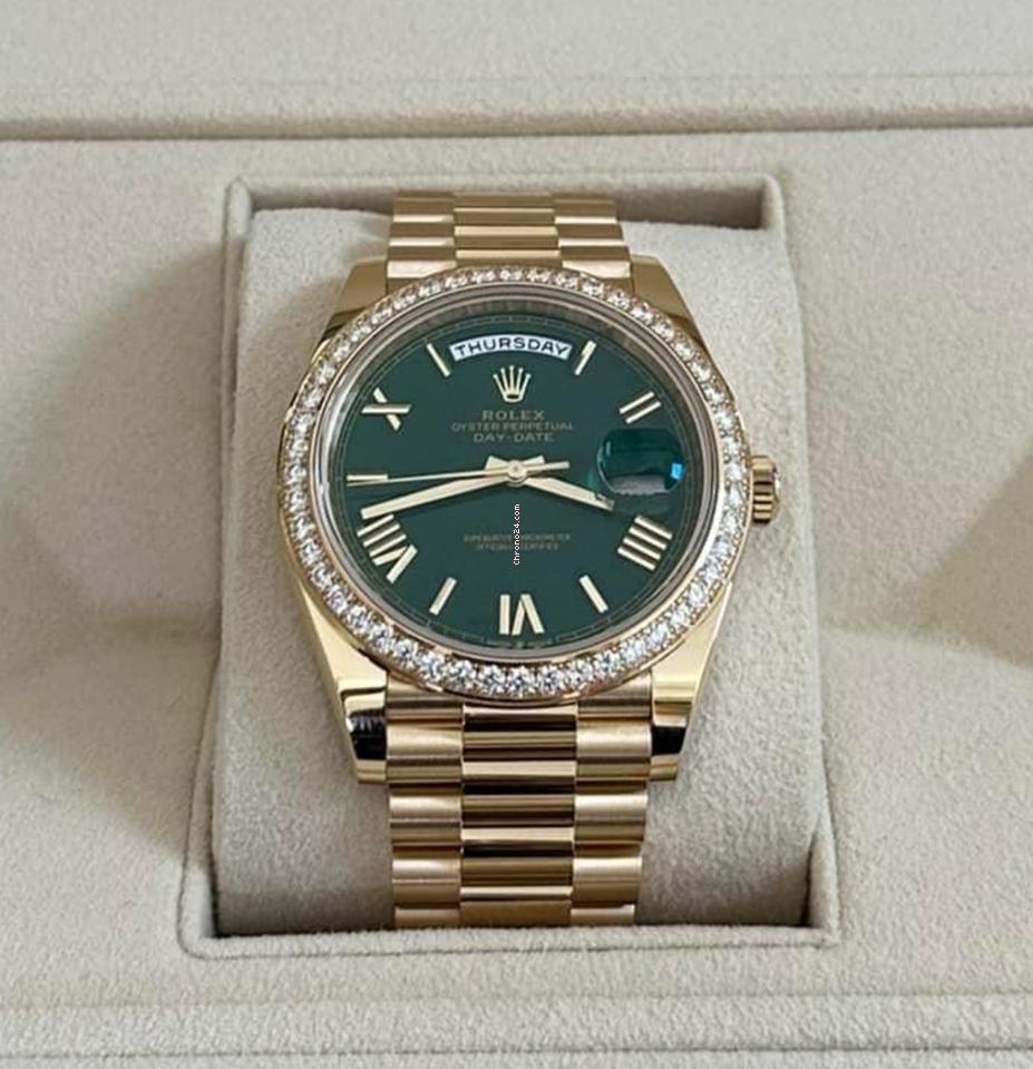 Rolex Day-Date 40 NEW 2023 Day-Date 40 GREEN LACQUER DIAL
