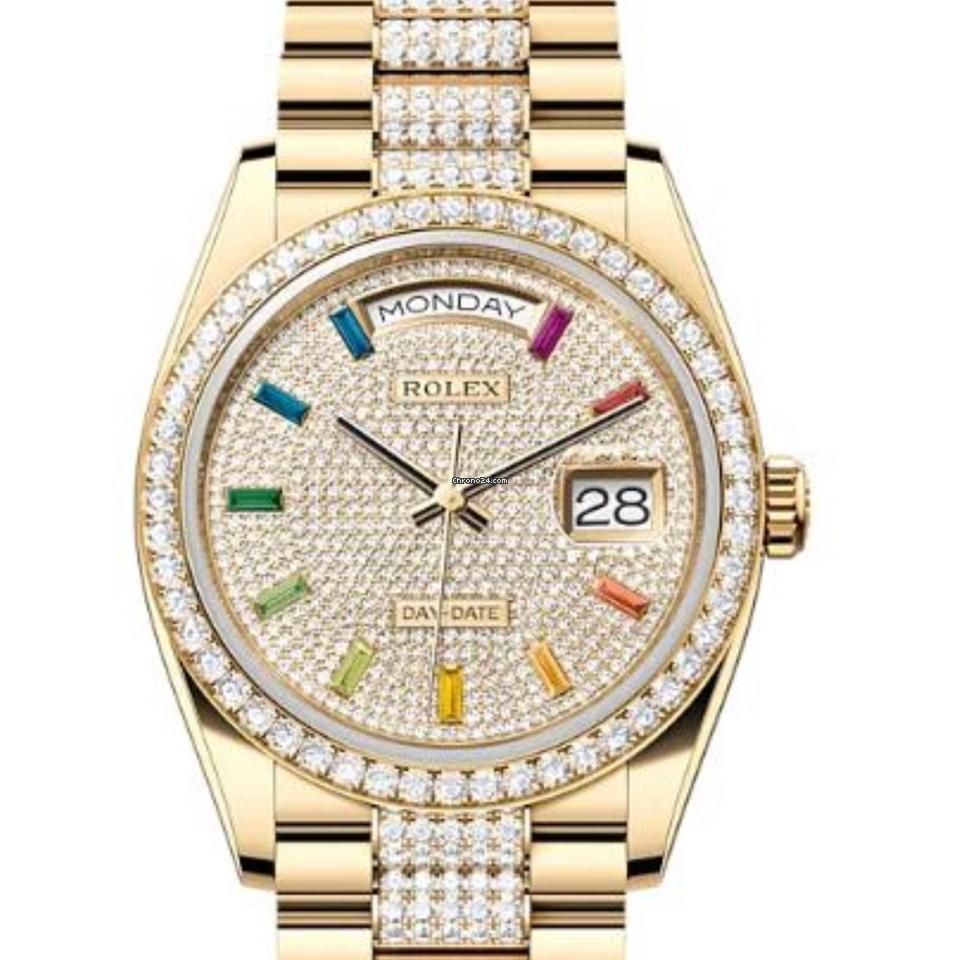 Rolex Day-Date 36 NEW 2023 Day-Date 36 PAVE DIAMOND RAINBOW DIAL