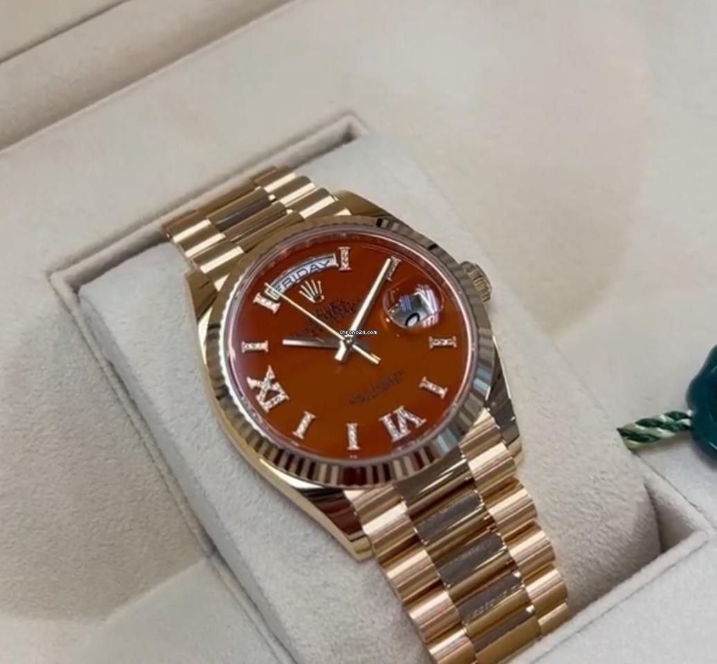Rolex Day-Date 36 NEW 2024 Day-Date 36 CARNELIAN DIAL 128238