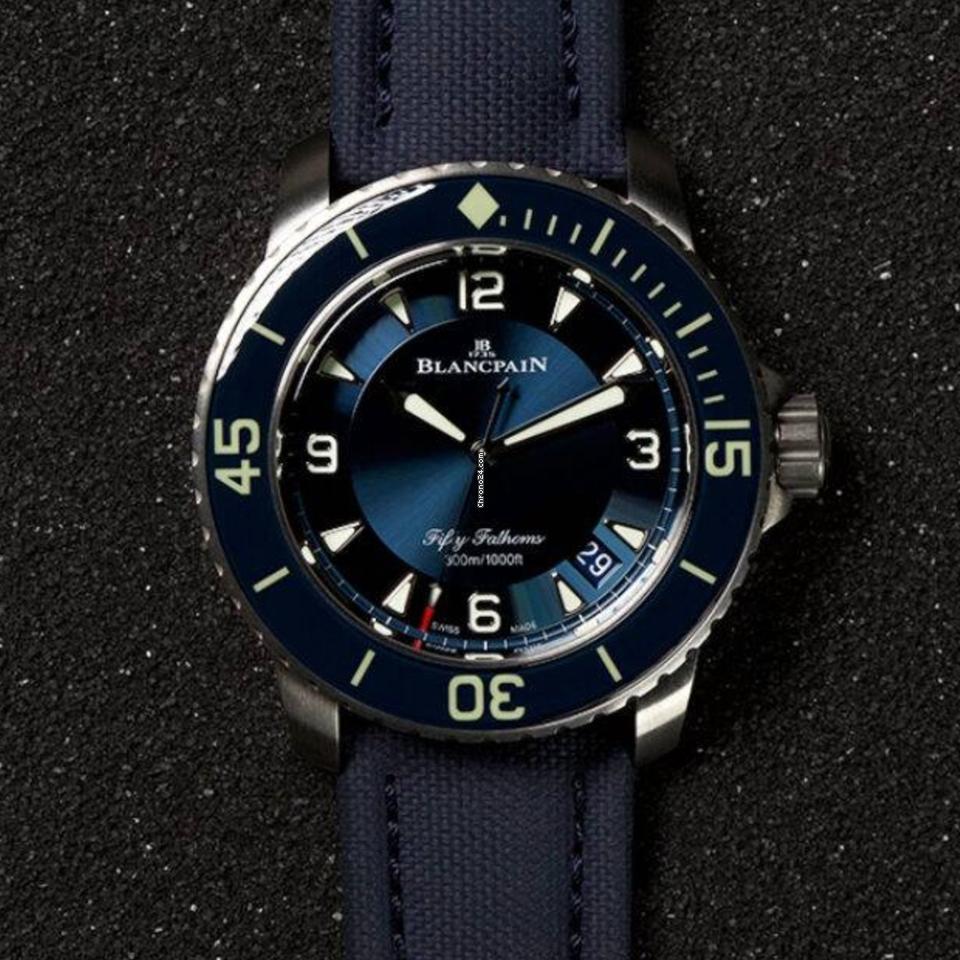 Blancpain Fifty Fathoms NEW Fifty Fathoms 5015-12B40-O52A Blue Dial Ti