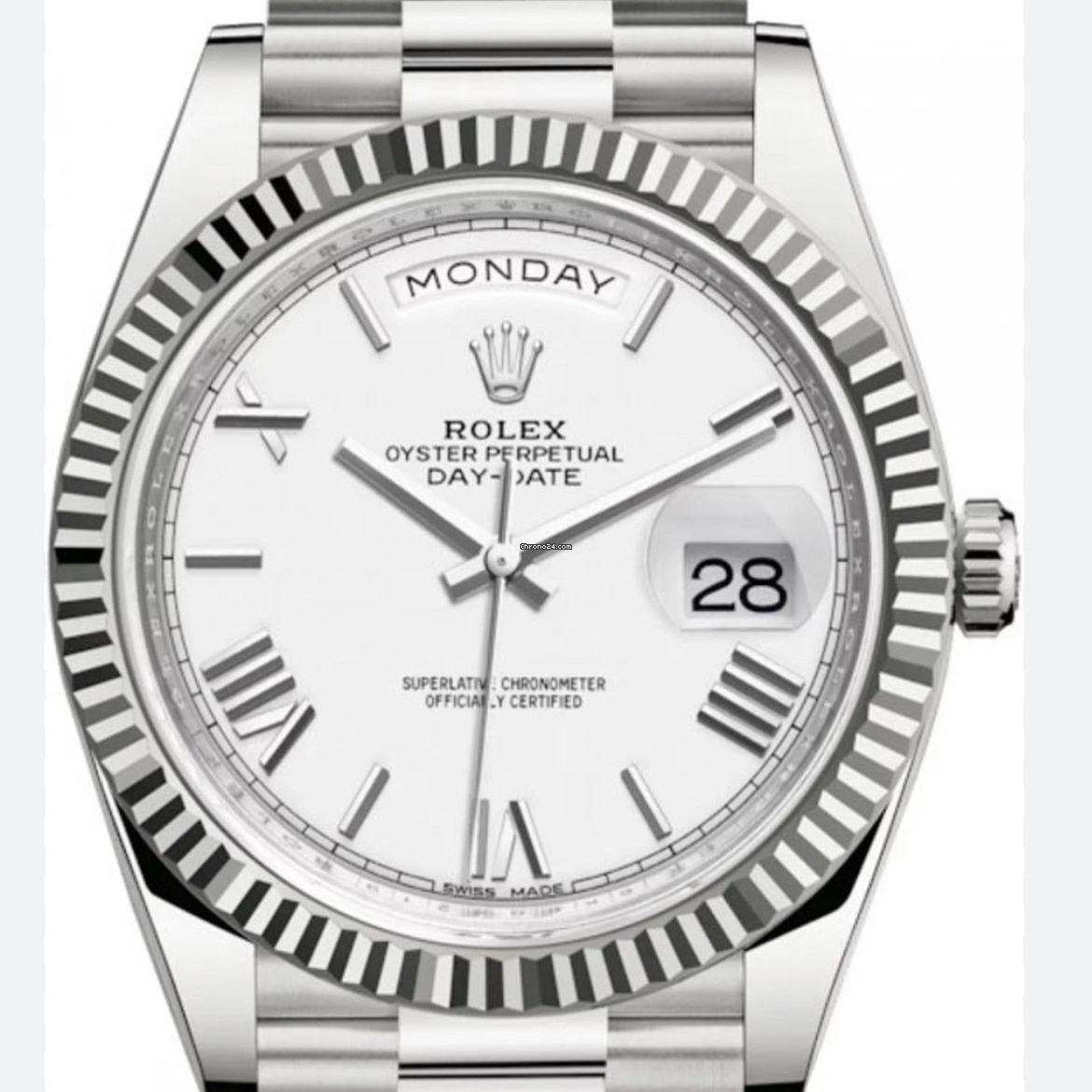 Rolex Day-Date 40 NEW 2023 Day-Date 40 WHITE ROMAN 228239