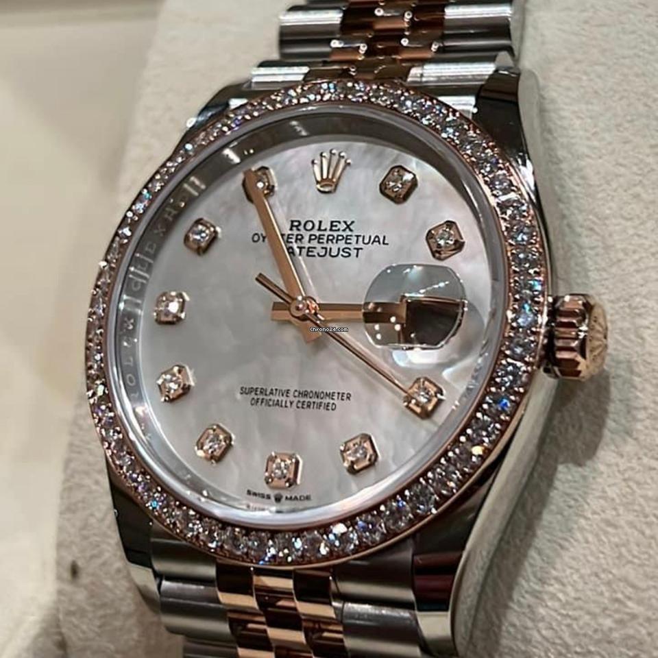 Rolex Datejust 36 NEW 2023 Datejust 36 Mother of Pearl FACTORY DIAMOND DIAL AND BEZEL