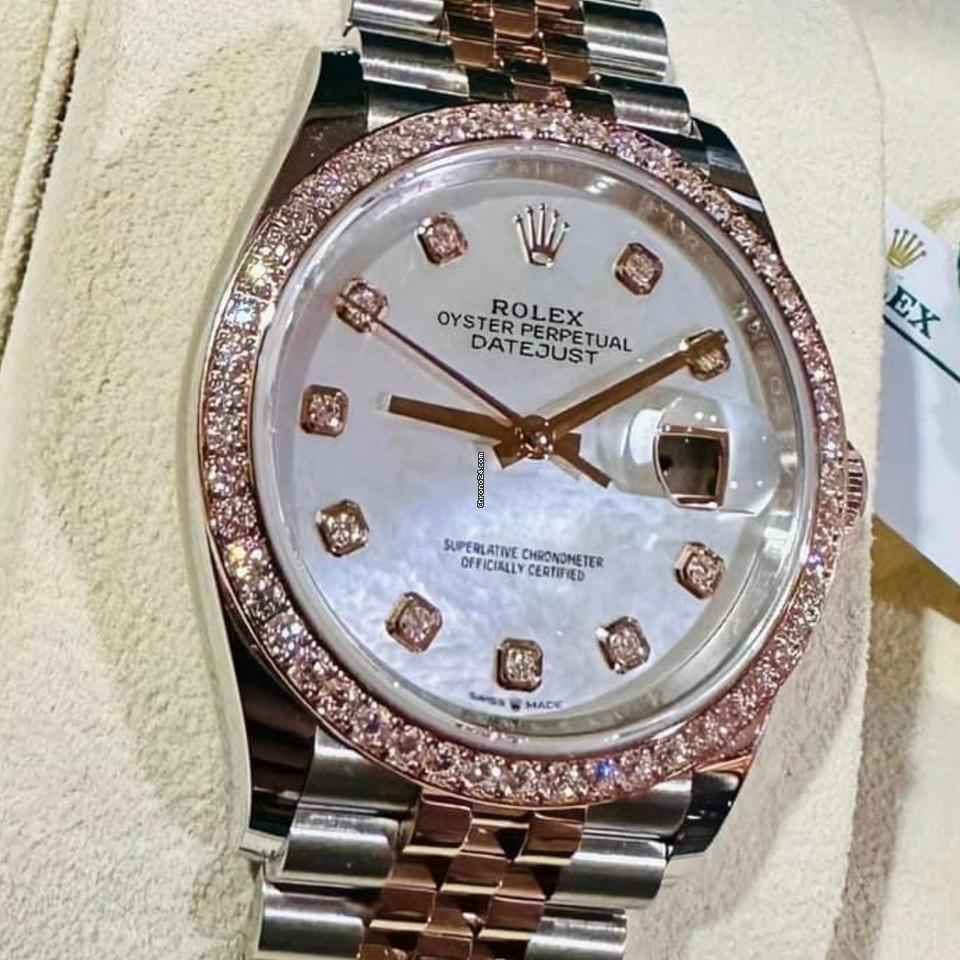 Rolex Datejust 36 NEW 2023 Datejust 36 Mother of Pearl FACTORY DIAMOND DIAL AND BEZEL