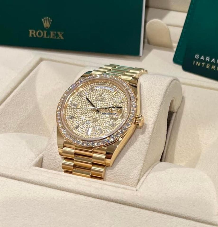 Rolex Day-Date 40 NEW 2023 Day-Date 40 PAVE DIAL FACTORY DIAMOND BEZEL 228348RBR