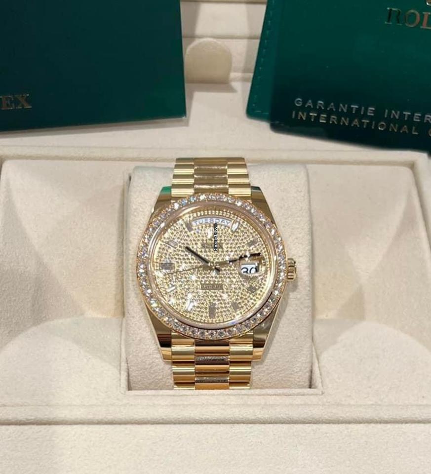 Rolex Day-Date 40 NEW 2023 Day-Date 40 PAVE DIAL FACTORY DIAMOND BEZEL 228348RBR