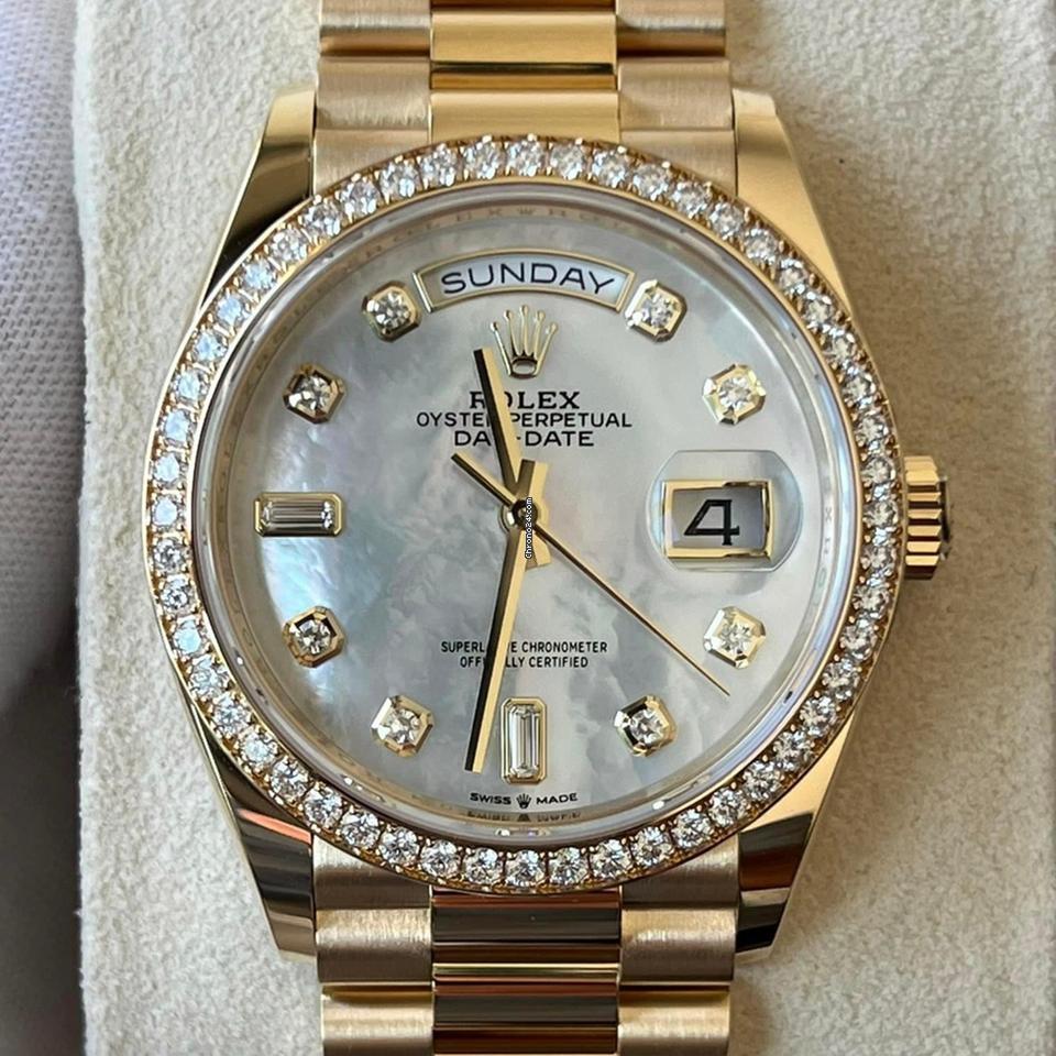 Rolex Day-Date 36 NEW 2023 Day-Date 36 Mother of Pearl FACTORY DIAMOND DIAL 128348