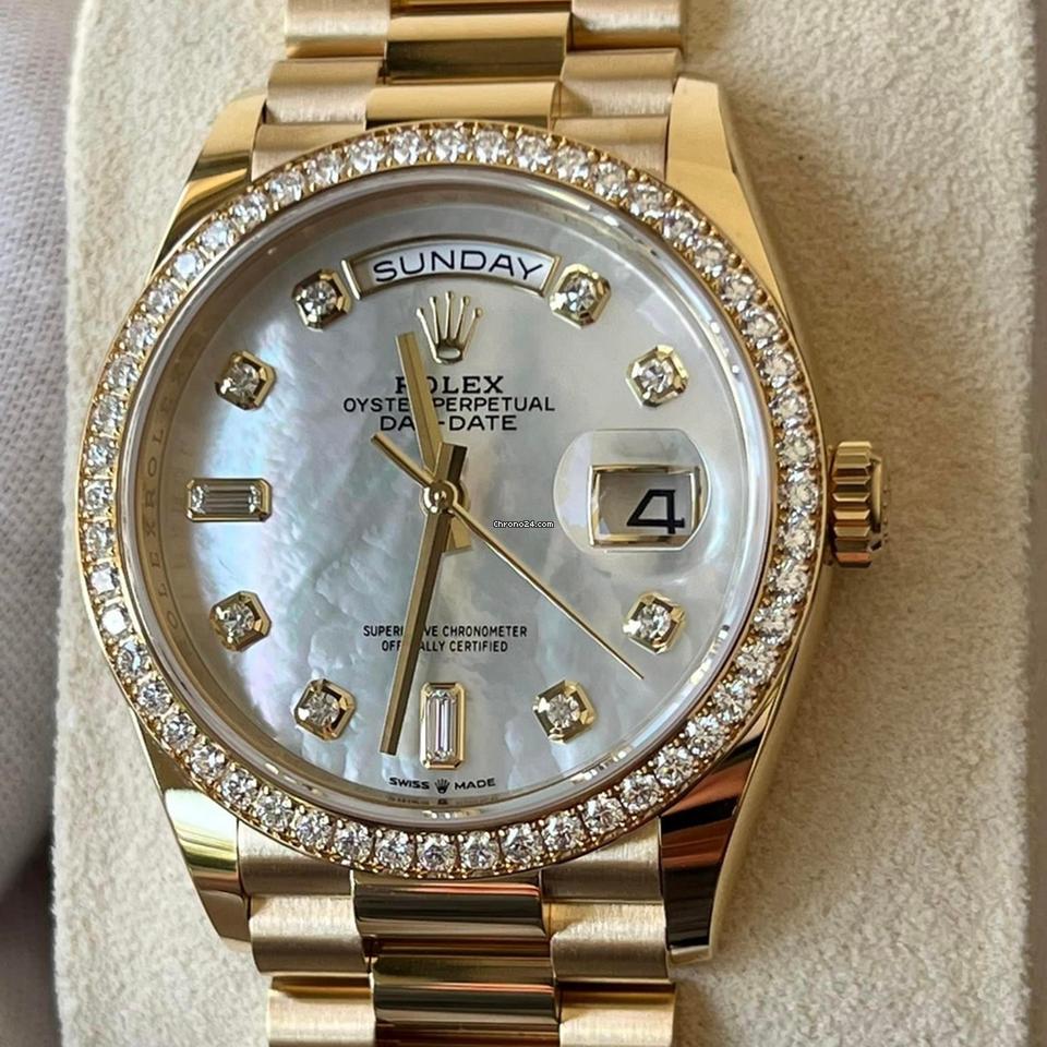 Rolex Day-Date 36 NEW 2023 Day-Date 36 Mother of Pearl FACTORY DIAMOND DIAL 128348