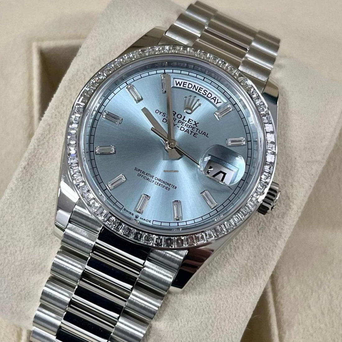 Rolex Day-Date 36 NEW 2023 Day-Date 36 Platinum 128396TBR FACTORY BEZEL AND DIAL