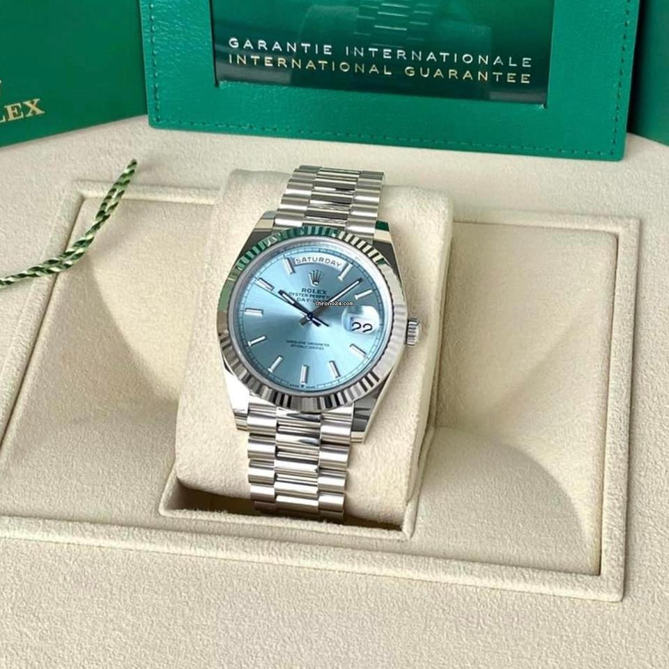 Rolex Day-Date 40 NEW 2024 Day-Date 40 ICE BLUE INDEX 228236