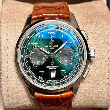 Breitling NEW 2024 Premier B01 Chronograph 42 Stainless GREEN DIAL