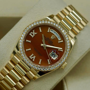 Rolex Day-Date 36 NEW RELEASE Day-Date 36 CARNELIAN FACTORY BEZEL