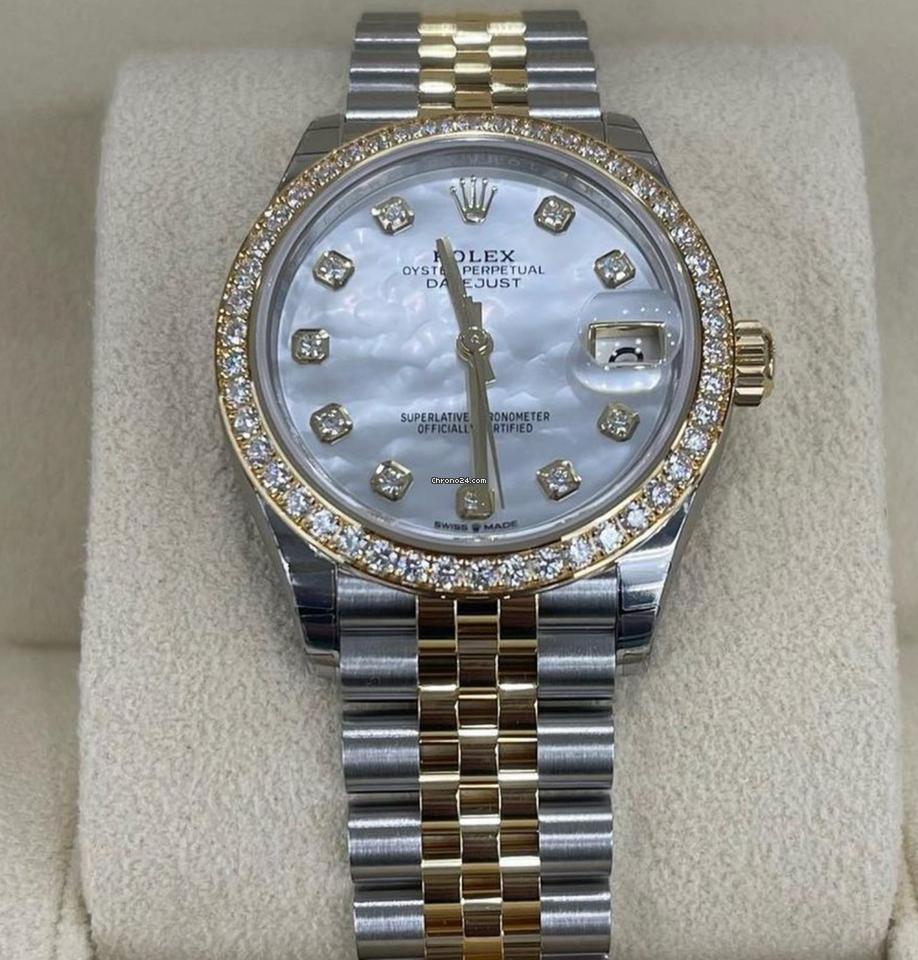 Rolex Datejust 31 NEW 2024 Datejust 31 MOTHER OF PEARL DIAMOND DIAL FACTORY BEZEL 278383RBR