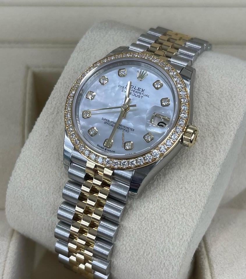 Rolex Datejust 31 NEW 2024 Datejust 31 MOTHER OF PEARL DIAMOND DIAL FACTORY BEZEL 278383RBR