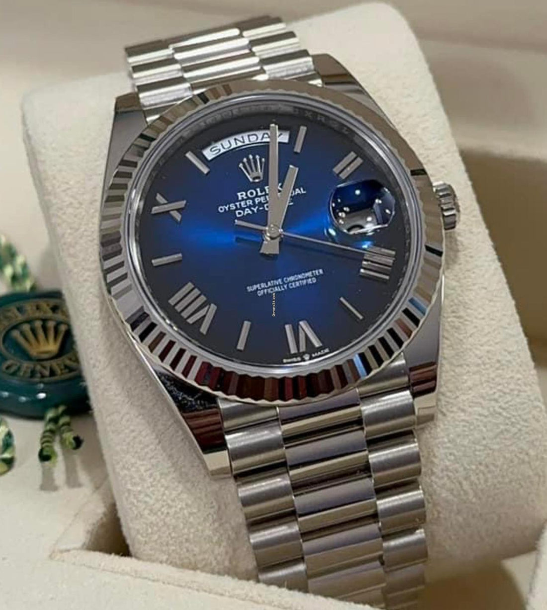 Rolex Day-Date 40 NEW RELEASE Day-Date 40 BLUE OMBRÉ 228239 WHITE GOLD