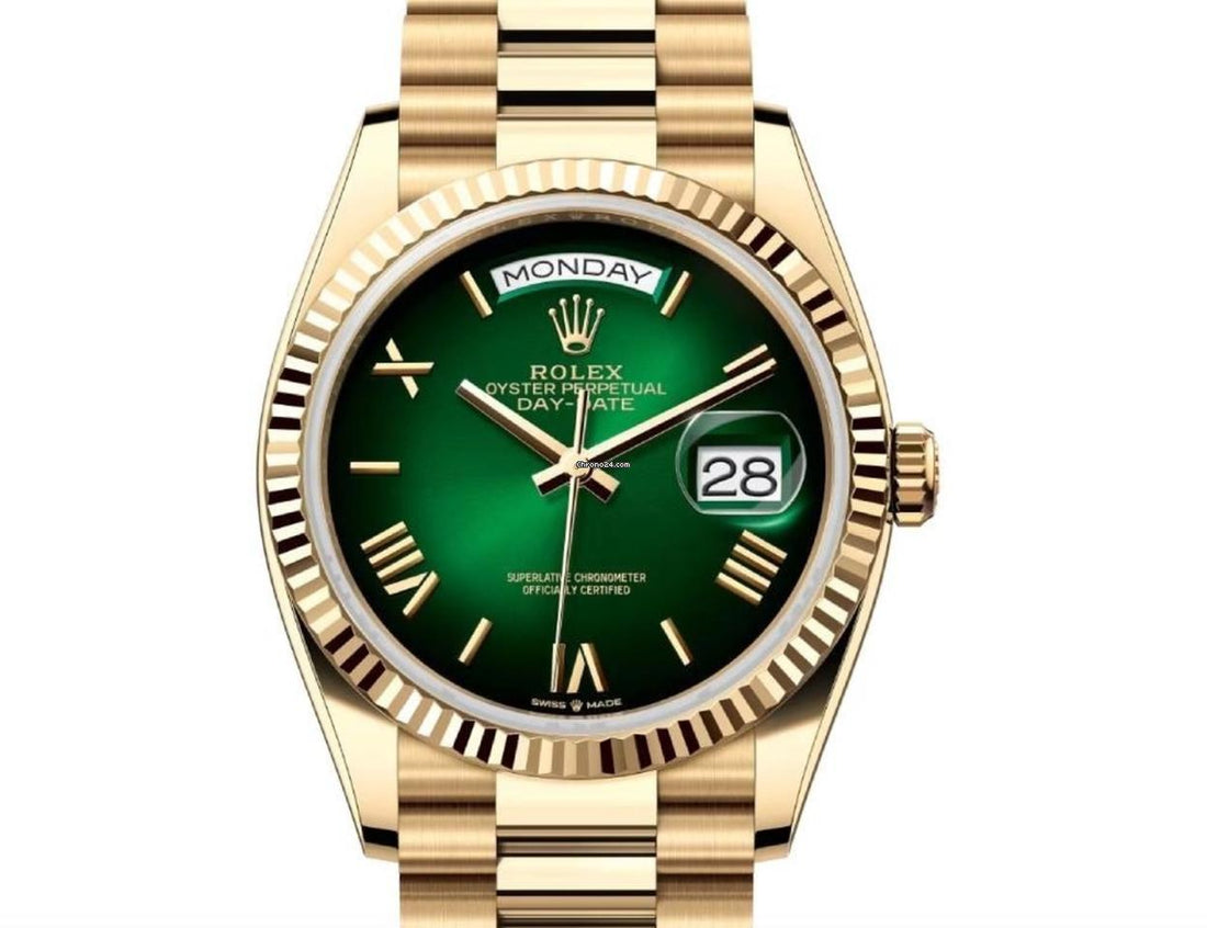 Rolex Day-Date 36 NEW RELEASE 2024 Day-Date 36 GREEN ROMAN OMBRE 128238