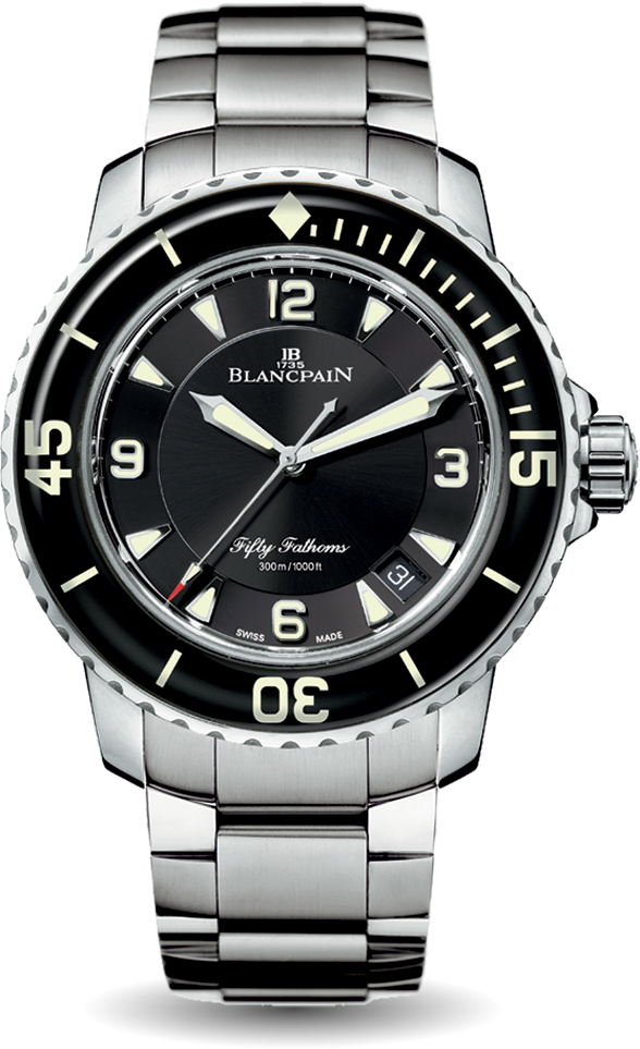 Blancpain Fifty Fathoms Automatique Black Dial Steel Men's Watch - 5015 1130 71S