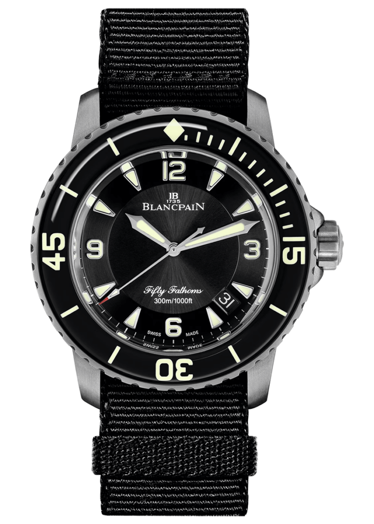 Blancpain Fifty Fathoms Automatique Titanium Black NATO Men's Watch - 5015 12B30 NABA