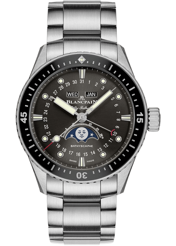 Blancpain Fifty Fathoms Bathyscaphe Quantieme Complet Phases de Lune Steel Men's Watch - 5054 1110 71S