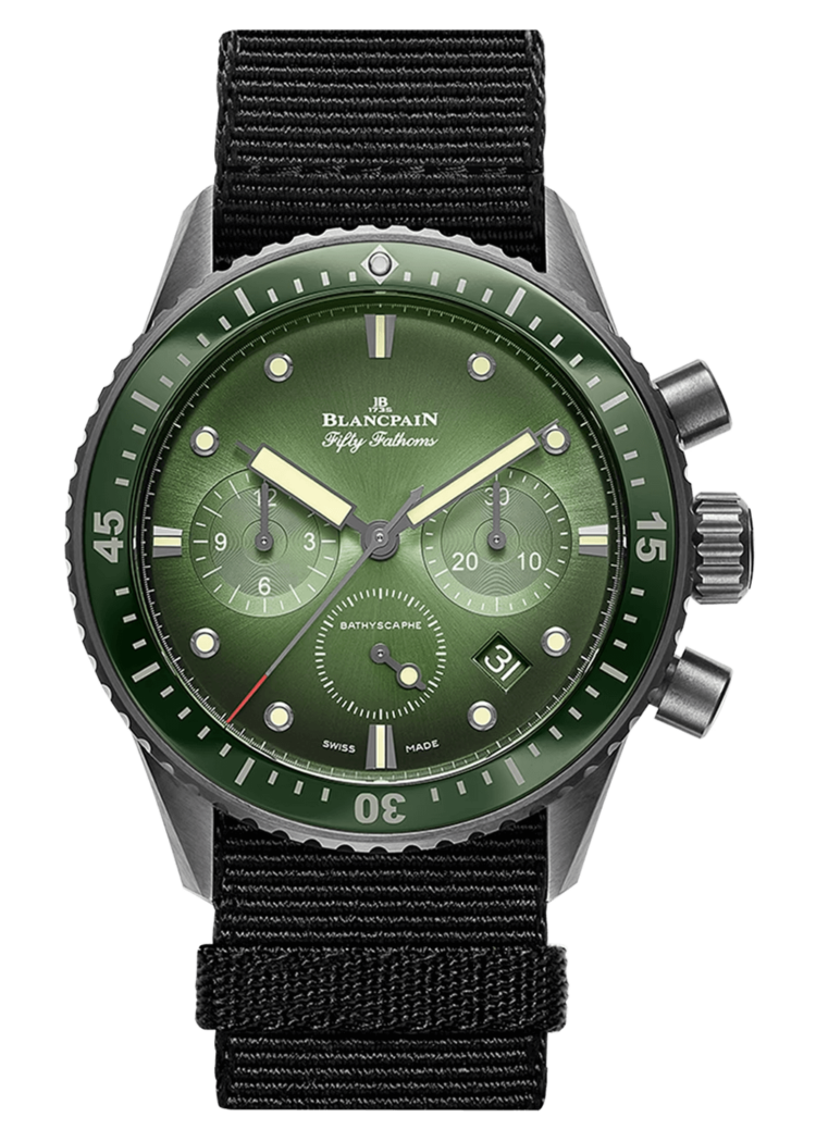 Blancpain Fifty Fathoms Bathyscaphe Tropical Green Chronographe Flyback Men's Watch - 5200 0153 NABA