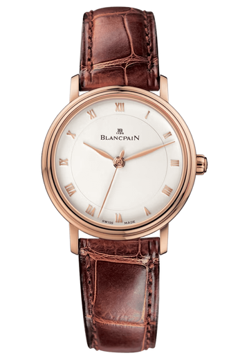 Blancpain Villeret Ultraplate Red Gold Ultra-Slim Brown Alligator Ladies Watch - 6102 3642 55A