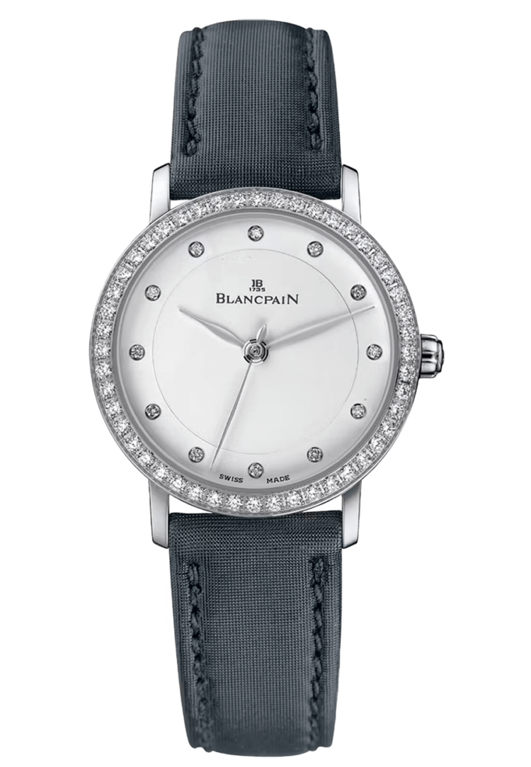 Blancpain Villeret Ultraplate Steel Diamond Interchangeable Fabric Ladies Watch - 6102 4628 95A