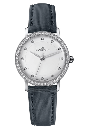 Blancpain Villeret Ultraplate Steel Diamond Interchangeable Fabric Ladies Watch - 6102 4628 95A