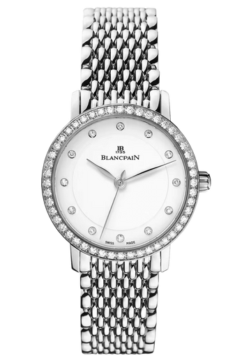 Blancpain Villeret Ultraplate Steel Mille Mailles Diamond Ultra-Slim Ladies Watch - 6102 4628 MMB