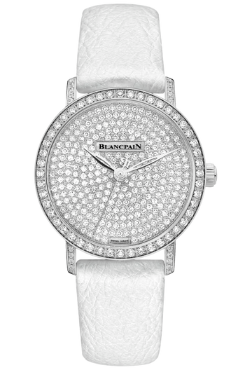 Blancpain Villeret Ultraplate Diamond White Gold Ostrich Ladies Watch - 6104 1963 58A