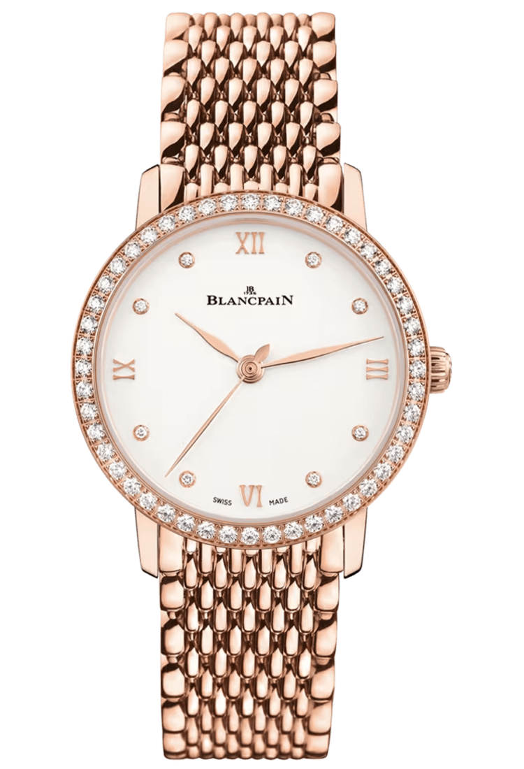 Blancpain Villeret Ultraplate Diamond Mille Mailles Red Gold Ladies Watch - 6104 2987 MMB