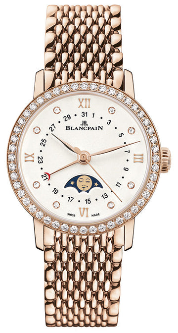 Blancpain Villeret Quantieme Phases de Lune Red Gold Diamond Ladies Watch - 6106 2987 MMB