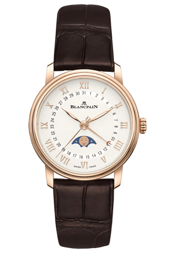 Blancpain Villeret Quantieme Phases de Lune Brown Alligator Ladies Watch - 6126 3642 55B