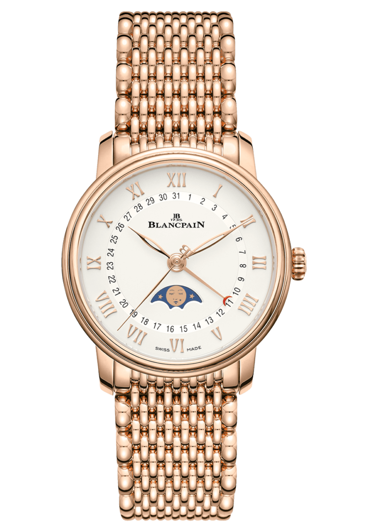 Blancpain Villeret Quantieme Phases de Lune Red Gold Ladies Watch - 6126 3642 MMB