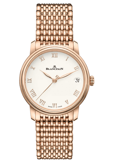 Blancpain Villeret Women Date Red Gold Mille Mailles Ultra-Slim Ladies Watch - 6127 3642 MMB