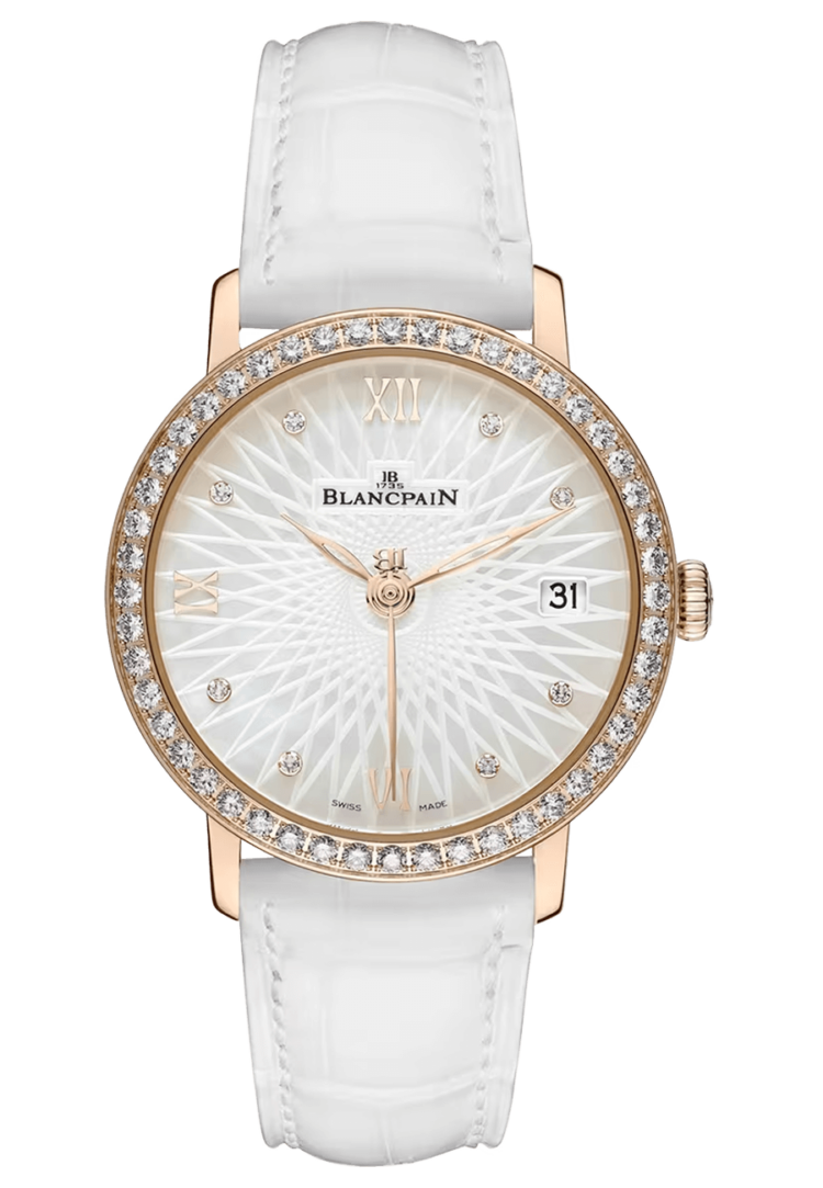 Blancpain Villeret Ultraplate Red Gold Diamond Mother of Pearl Ladies Watch - 6604 2944 55A