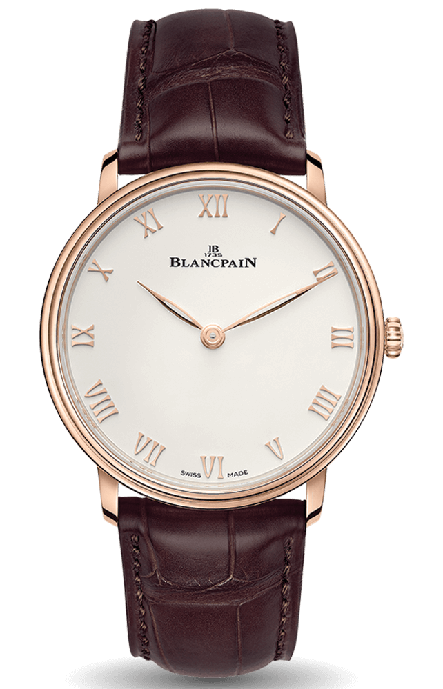 Blancpain Villeret Ultraplate Red Gold Ultra-Slim Alligator Men's Watch - 6605 3642 55B