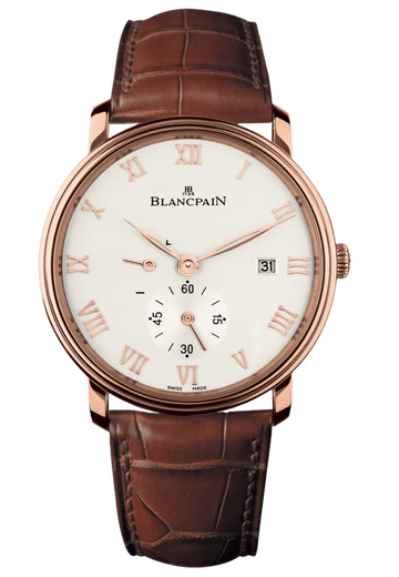 Blancpain Villeret Ultraplate Power Reserve Red Gold Ultra-Slim Alligator Men's Watch - 6606 3642 55B