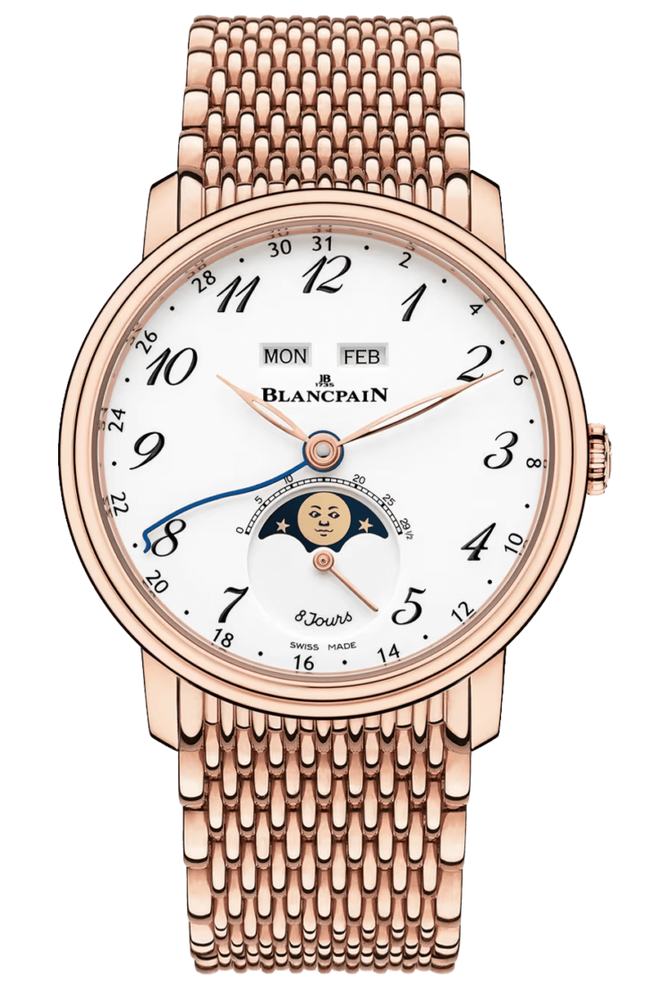 Blancpain Villeret Quantieme Complet 8 Jours Red Gold Men's Watch - 6639A 3631 MMB