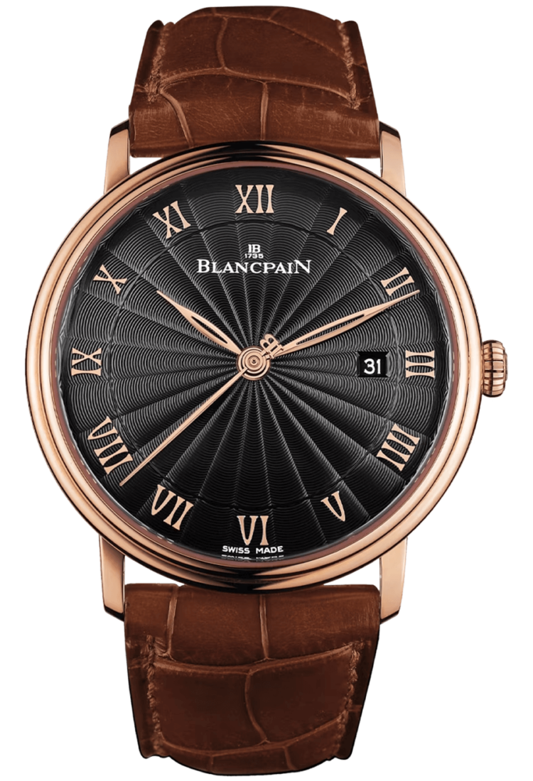 Blancpain Villeret Ultraplate Date 40mm Red Gold Brown Alligator Men's Watch - 6651 3630 55B