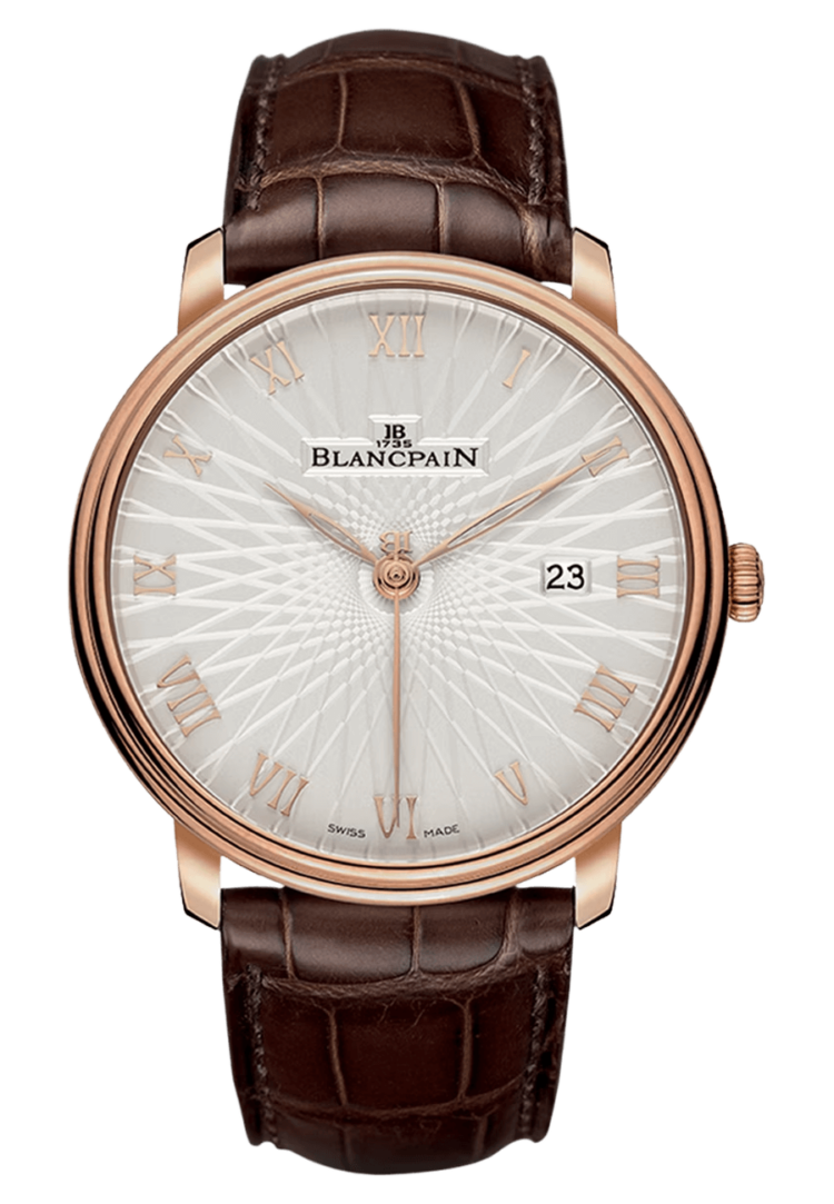 Blancpain Villeret Ultraplate Ultra-Slim Red Gold Brown Alligator Men's Watch - 6651C 3642 55A