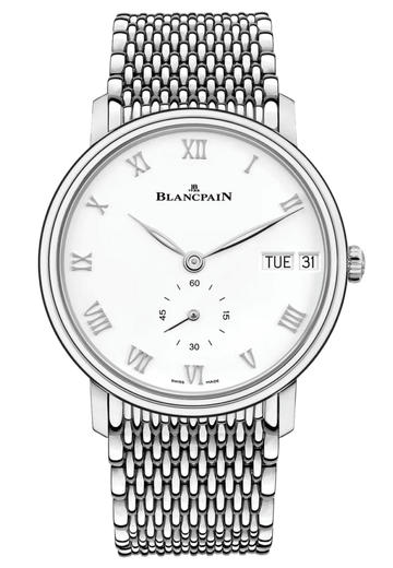 Blancpain Villeret Jour Date Mille Mailles Steel Men's Watch - 6652 1127 MMB