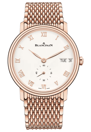 Blancpain Villeret Jour Date Mille Mailles Red Gold Men's Watch - 6652 3642 MMB