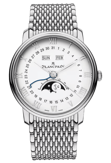 Blancpain Villeret Quantieme Complet Steel Mille Mailles Men's Watch - 6654 1127 MMB